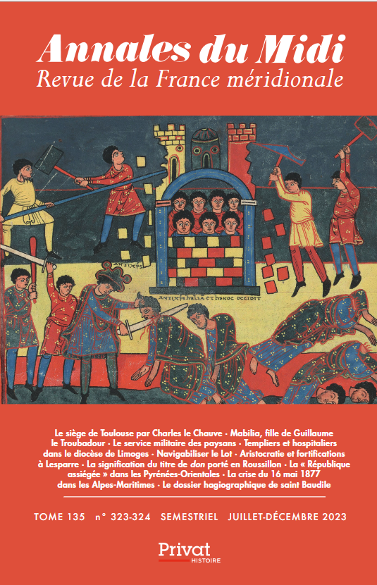Couverture du tome 135 - Annales du Midi : Revue de la France mériodionale