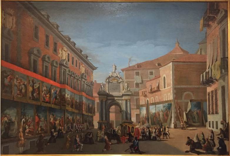 Fig. 2. Lorenzo Quirós (atribuido), Arco de triunfo de Santa María en la calle Mayor, 1760