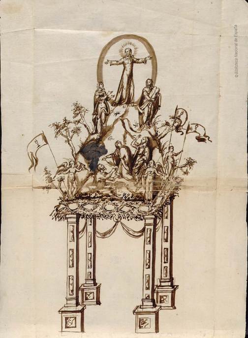 Fig. 3. Arco y escena de la Transfiguración (19r-19v).