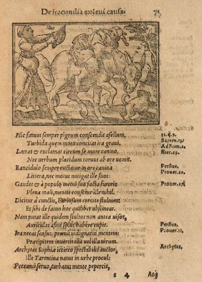 Fig.&nbsp;2: Tobias Simmer, «De iracundia ex levi causa», en Sebastian Brant, Stultifera navis mortalium