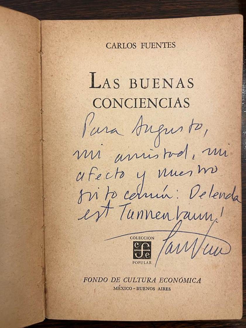 Fotos 6 Portada y dedicatoria de Las buenas conciencias (México, Fondo de Cultura Económica, 1951, 191 p.)