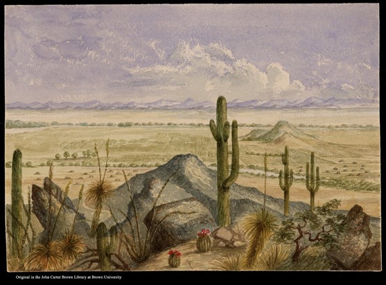 Imagen 1: BARTLETT John Russell, Arizona View overlooking Pinto village, 1852.