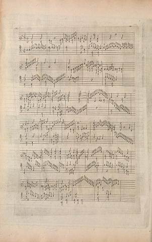 Fig. 2. Partitura en el tratado de Caus.