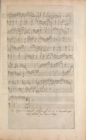 Fig. 2. Partitura en el tratado de Caus.