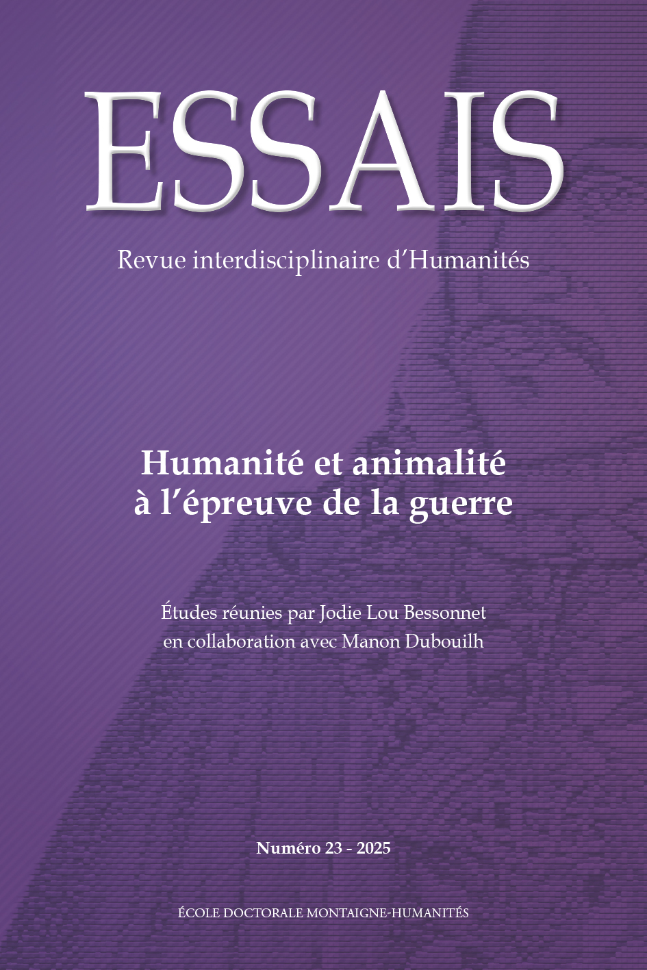 Couverture du numéro 23 - Humanité et animalité à l’épreuve de la guerre