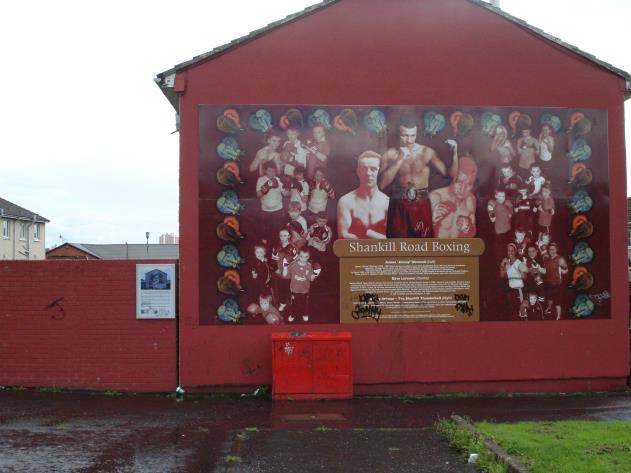 Fig. 3: Re-imaging Communities programme. Shankill Road Boxing mural. Hopewell Crescent, Lower Shankill, Belfast. 2009 (Photo: C. Lehni, 2011).