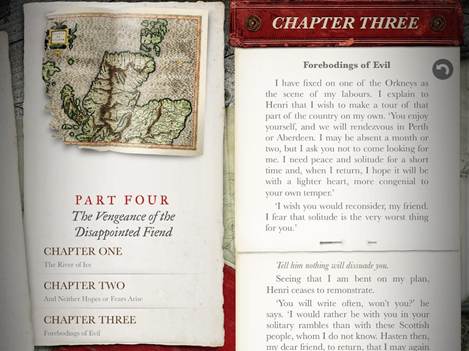 Fig. 3: Screenshot of the opening of part 4 with reproduction of a map of Scotland.