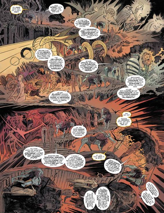 Fig. 6. A particularly evocative and inventive splash page by Evely and Lopes. From The Dreaming #10 (2019).