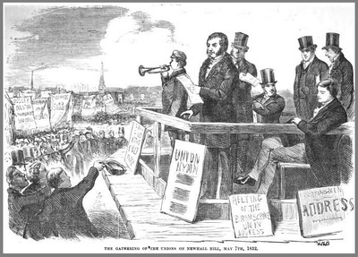 Figure 5. “The Gathering of the Unions on Newhall Hill, May 7th, 1832” (in Dent 412).