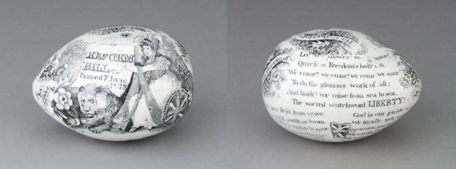 Figure 6. Decorated egg. Whitehaven Pottery c. 1832.