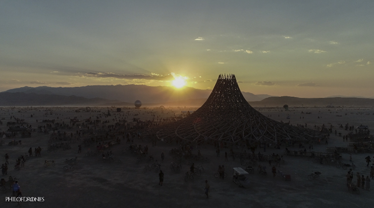 Fig. 2. Philippe Meicler—Philofdrones.com, Burning Man’s Temple “Galaxia,” 2018.
