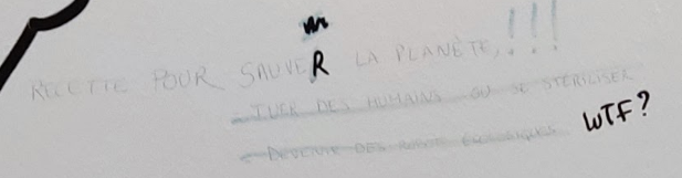 RECETTE  POUR  SAUVER  LA  PLANETE [recipe  to  save  the planet] / WTF